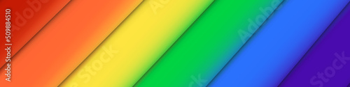 Pride Gradient Background with LGBTQ Pride Flag Colours. Vector banner symbol of pride month June support. 