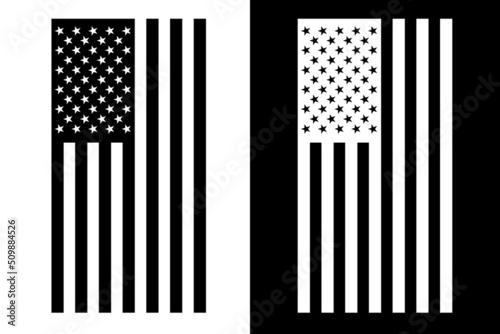 Black and White American Flag