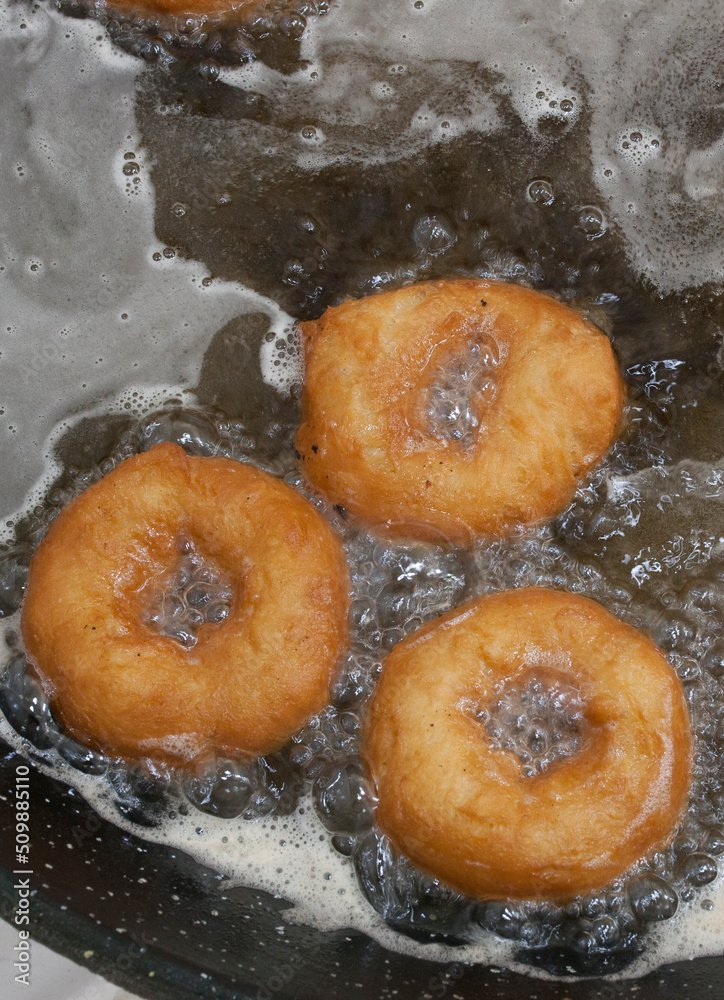 Spanish typical fried donuts or roscas fritas