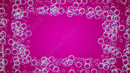 Shampoo bubble. Detergent bath foam, suds and soap for bathtub.