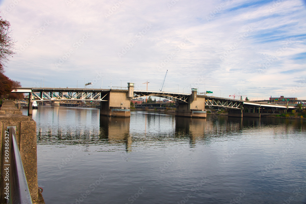 drawbridge over the river in portland