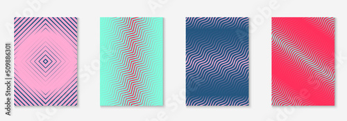 Line geometric elements on minimalist trendy cover template.