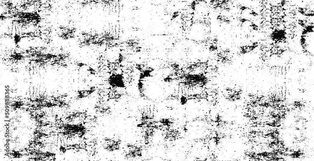 Fototapeta premium Monochrome texture composed of irregular graphic elements. Distressed uneven grunge background. Abstract vector illustration. Overlay for interesting effect and depth. Isolated on white background.