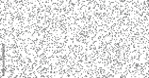 Rough, irregular texture composed of monochrome geometric elements. Overlay distressed grunge background. Abstract vector illustration. Isolated on white background. EPS10