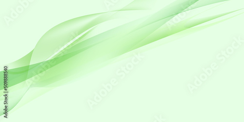 Abstract flowing waves on bright green background. Copy space