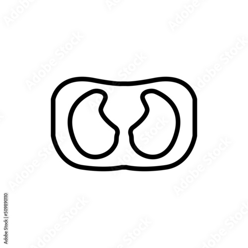 CT scan of the lungs line icon. Isolated vector element.