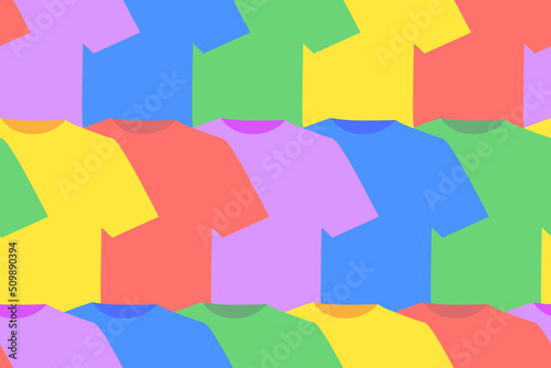 seamless pattern from T-shirts in colors of the rainbow, a symbol of freedom of choice and self-expression