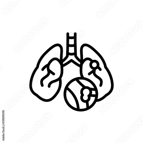 Pulmonary embolism line icon. Isolated vector element.