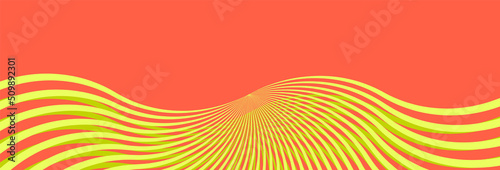 Abstract modern pastel orange coral background with bright yellow rays. Luxury long backdrop. Geometric art digital screen. Poster, banner. Futuristic wallpaper. Presentation card. Cover design. Ads.