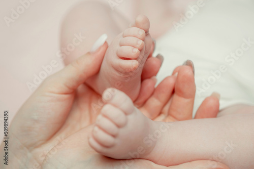 Baby feet in mother's hands © g215