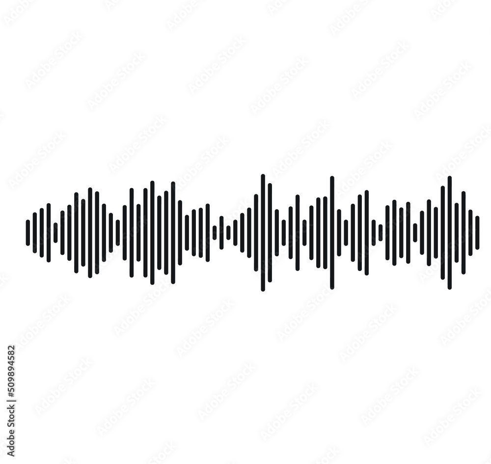 Sound waves vector illustration design. Sound waves. Audio waves. Display. Monochrome