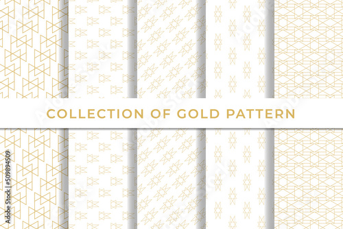 Collection of geometric seamless patterns simple minimal design