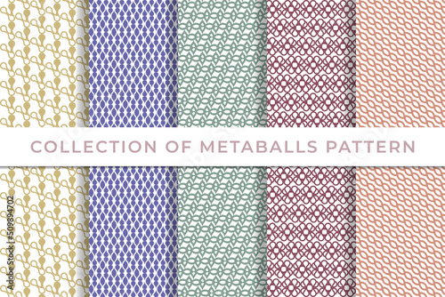 Metaball Collection of geometric seamless patterns simple minimal design
