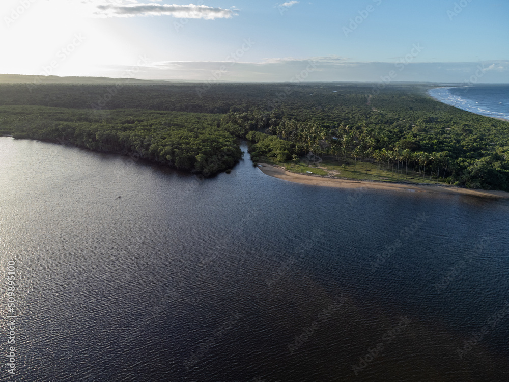 Incredible big river in the middle of the Atlantic forest