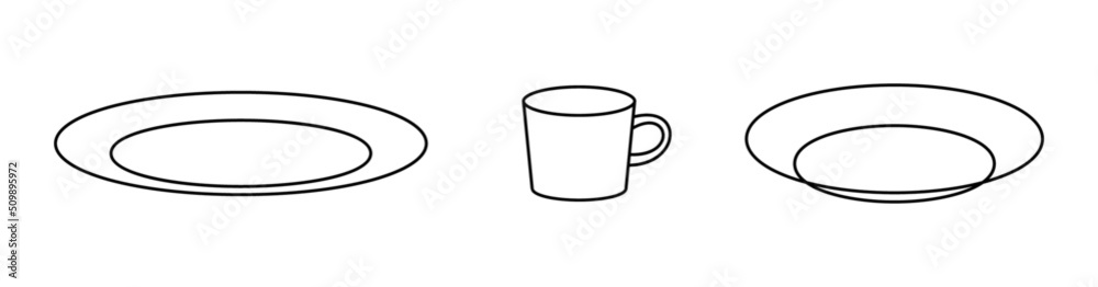 Minimalist tableware icons Minimalist tableware icons
