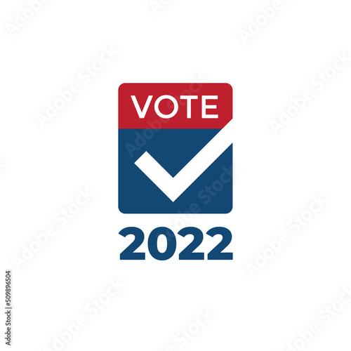 2022 Midterm Elections Design w Red White and Blue Vote Icon