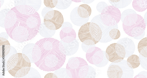 Scribble circle shapes of lines seamless pattern graphic design