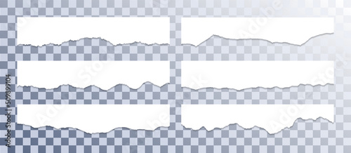 Torn edges of paper, craft design elements vector collection. Ripped edges paper borders