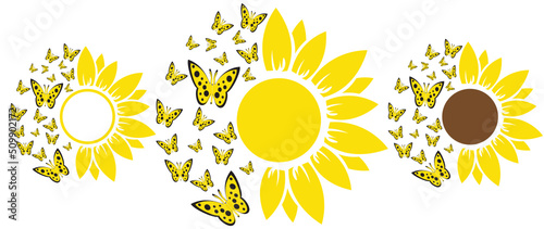 Sunflower butterfly glass wrap svg, can glass wrap, libbey glass svg, libby glass can svg, 16oz Full Wrap Svg, Can Glass Svg, Coffee
