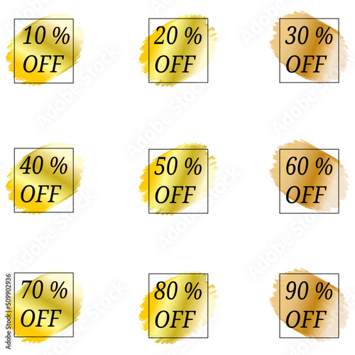 discount banner, stickers or signs. rebates