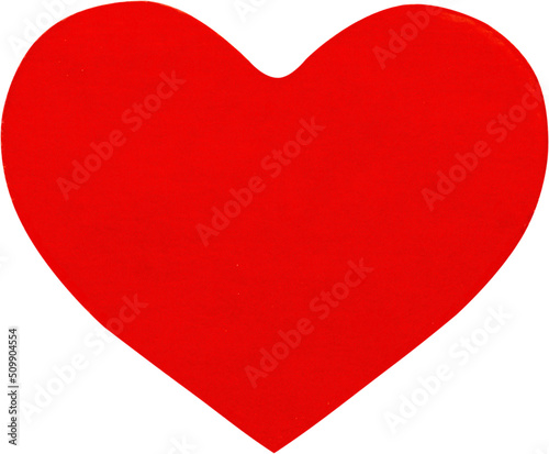 red heart shape sticker isolated photo