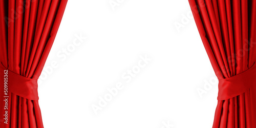 Foto Red Curtain window isolated