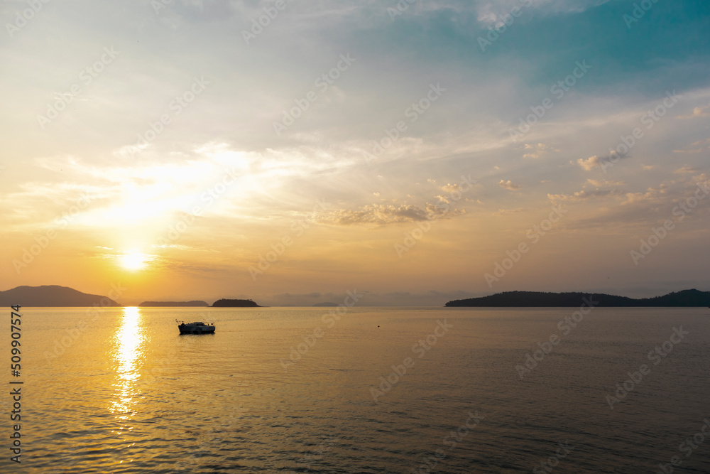 sunset in the sea