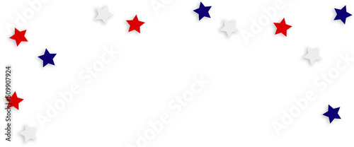 Red Blue White Stars Confetti Overlay