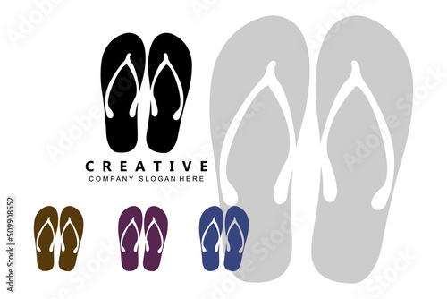 slippers logo design illustration of shoe replacement gaiters