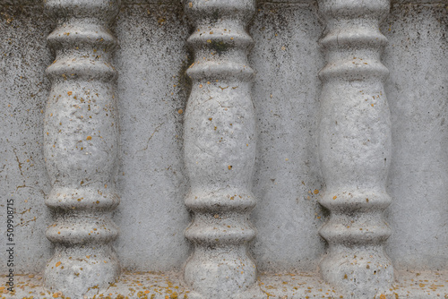 Close up detail with depth of field with imitation of a balustrade