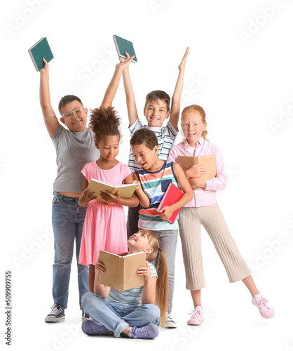 Little pupils with books on...