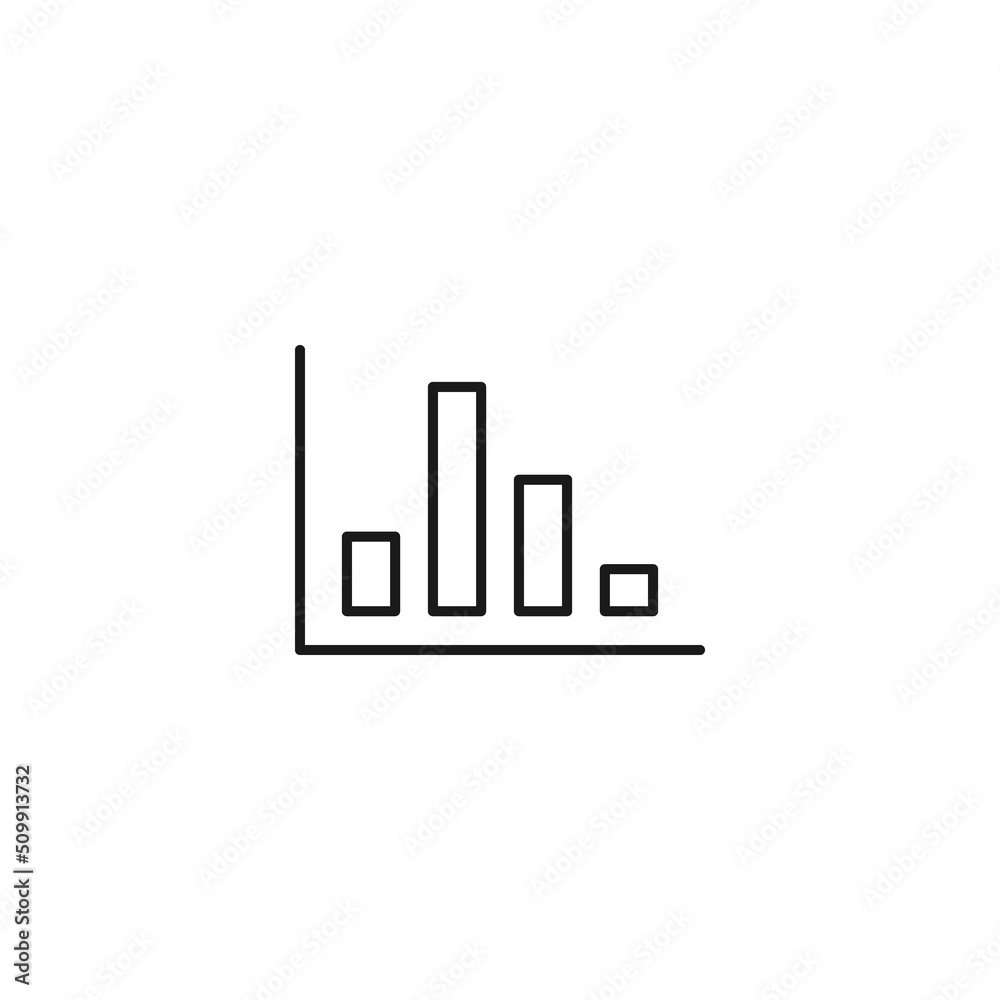 Sign, graphics, infographics, diagram for business. Development concept. Outline symbol and editable stroke. Vector line icon of chart the progress