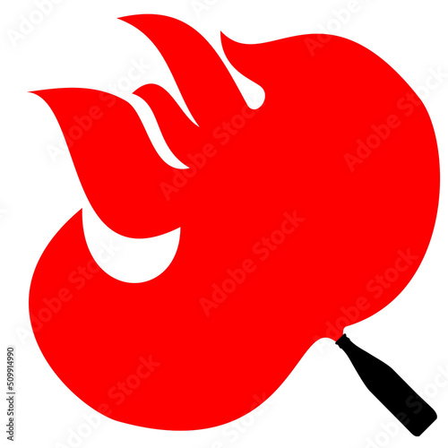 Illustration of a Molotov cocktail for revolution or confrontation against the occupiers