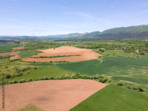 Wallpaper Mural Aerial view of rural land near town of Godech, Bulgaria Torontodigital.ca