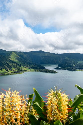 View from the Cumeeiras viewpoint to Sete Cidades Lake - 