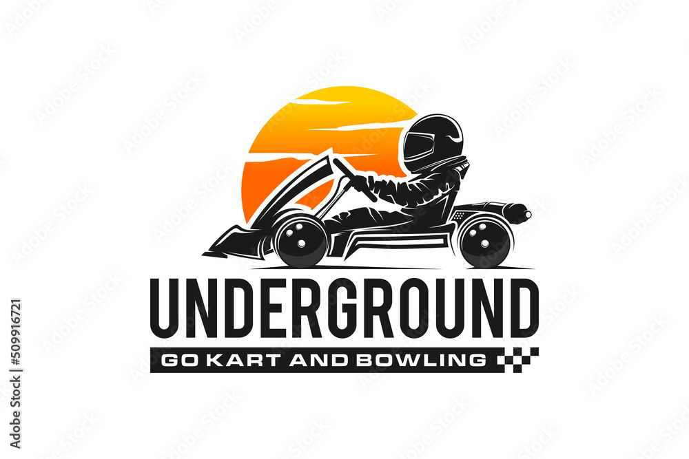 Go Kart logo silhouette design motor sport helmet bowling ball icon vehicle  fun Stock-Vektorgrafik | Adobe Stock