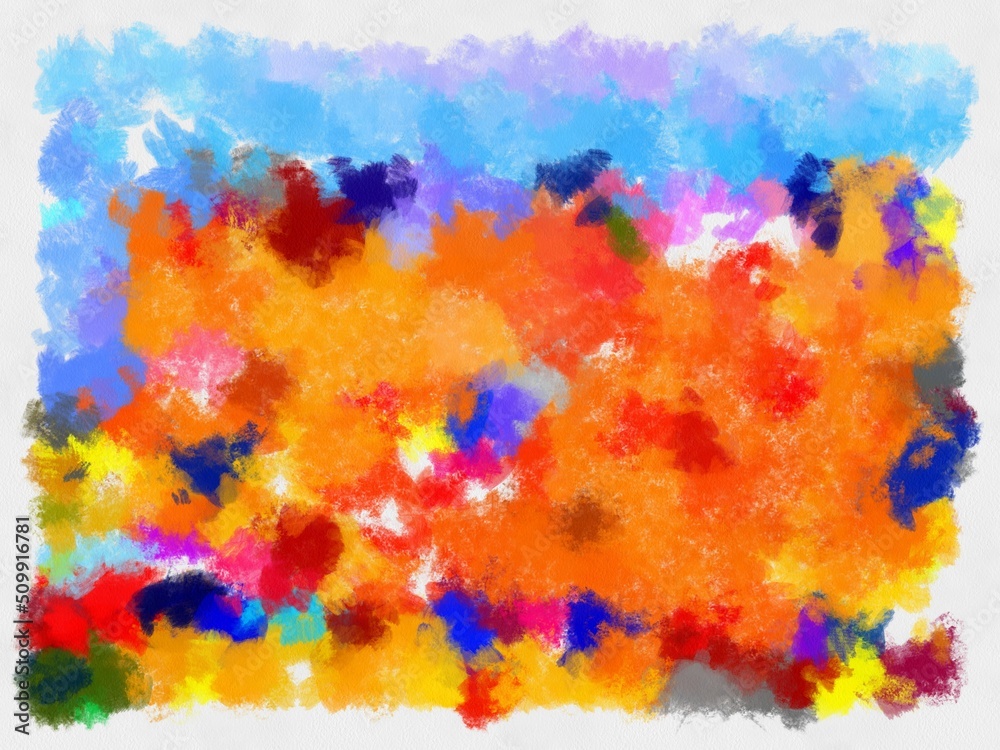 Obraz premium Illustration style background image abstract pattern various vibrant colors watercolor style illustration impressionist painting.
