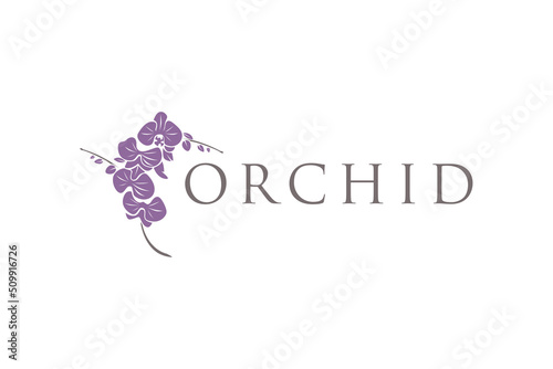 Orchid flowers logo design nature spa icon gardening flower 