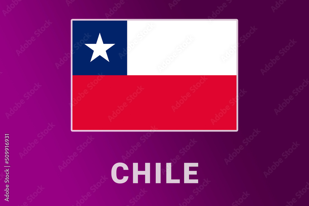 Chile flag. CN national banner. Chile patriotism symbol and name. Chile flag. CN national banner. Chile patriotism symbol and name.