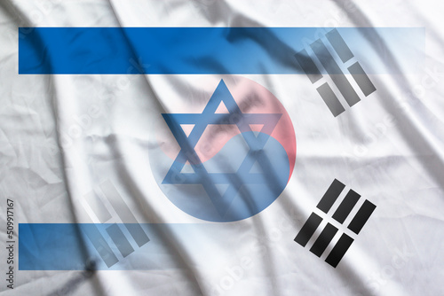 Photo Israel and South Korea official flag international relations KOR ISR