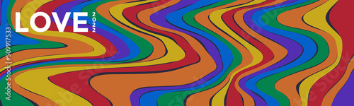 LGBTQ pride month background. Rainbow wave shape color illustration
