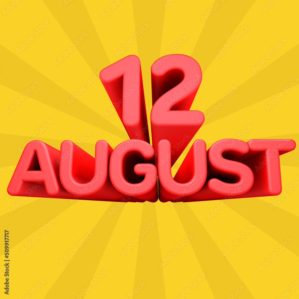 A beautiful 3d illustration with august day calendar. A beautiful 3d illustration with august day calendar.