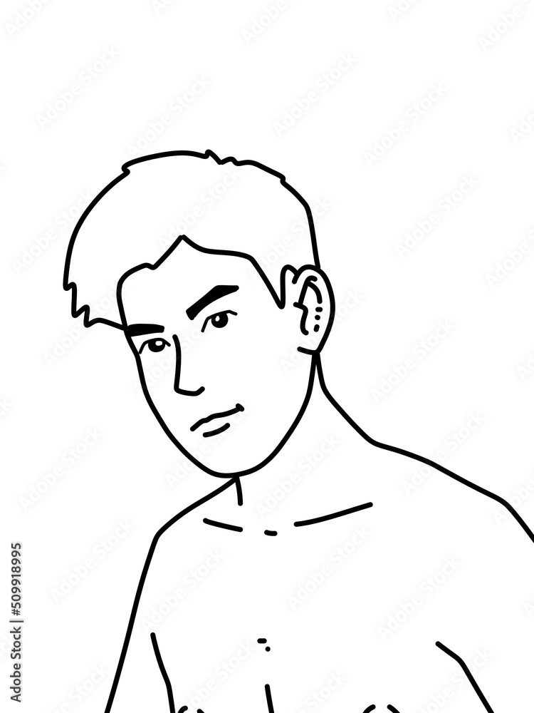 black and white of cute man cartoon for coloring black and white of cute man cartoon for coloring