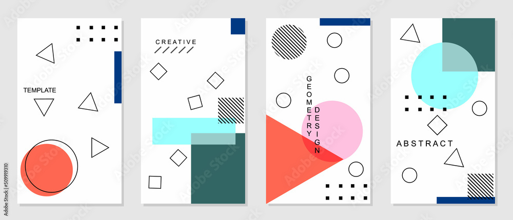 set of editable social network story template designs. abstract background with geometric style. design for social media
