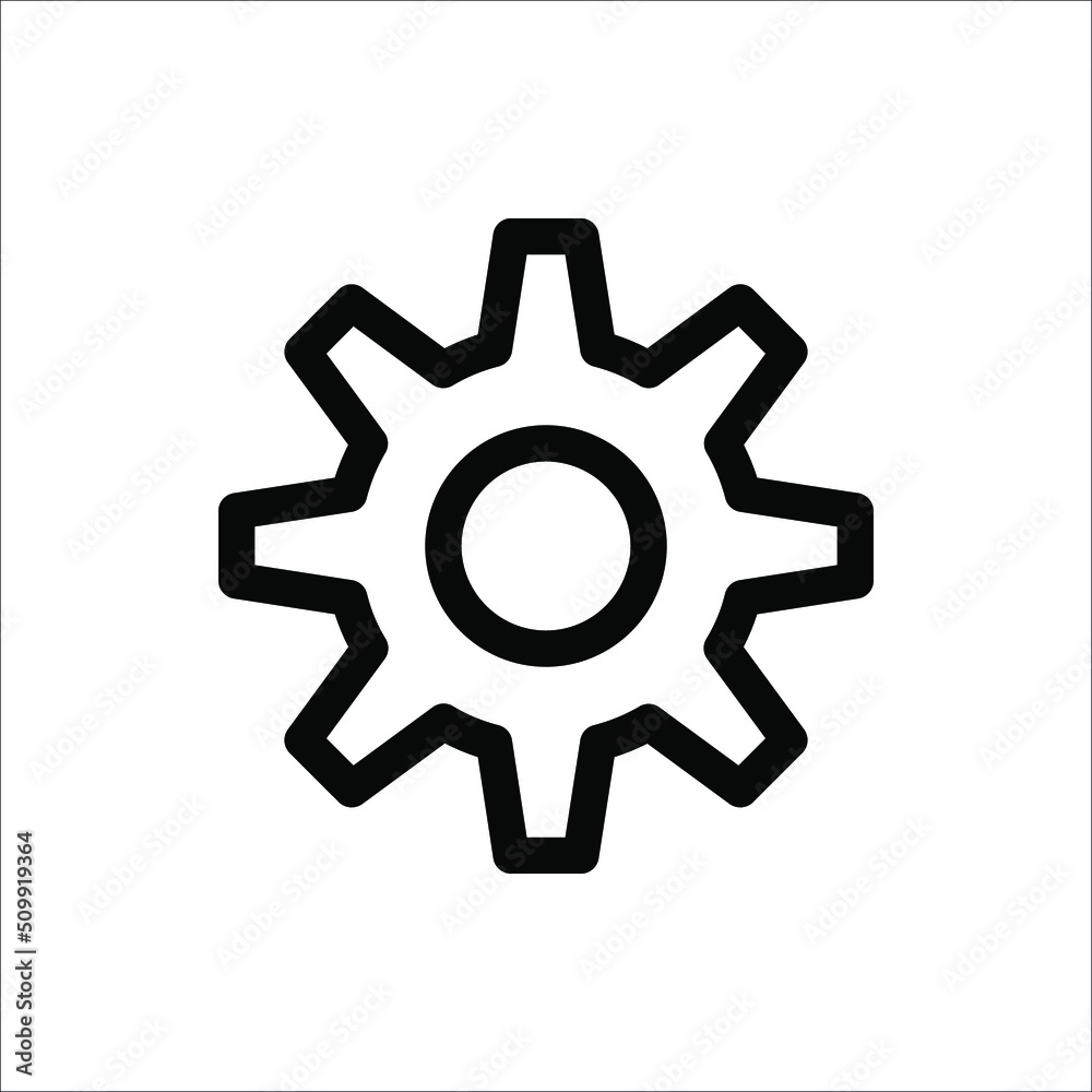 Gear symbol vector sign isolated on white background. Gear symbol vector sign isolated on white background.