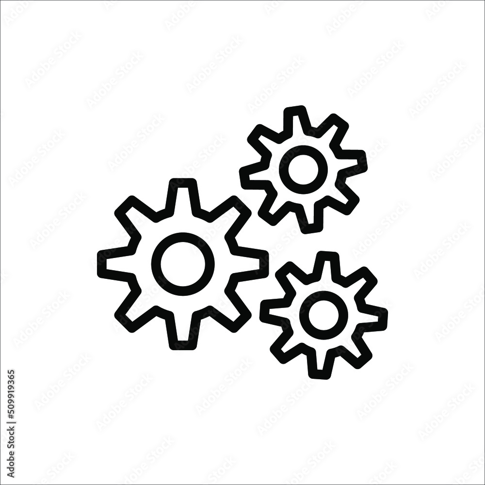 Gear symbol vector sign isolated on white background. Gear symbol vector sign isolated on white background.