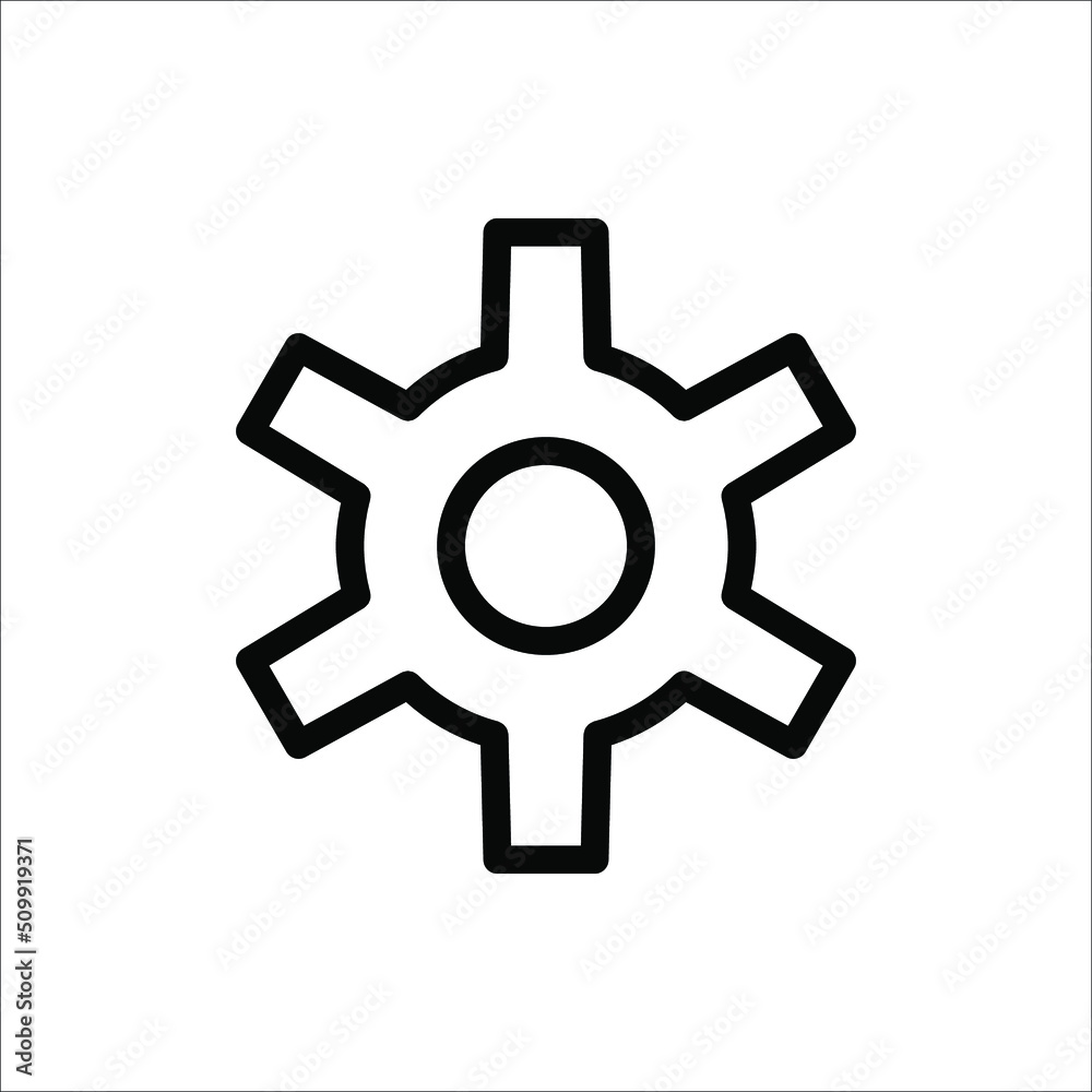 Gear symbol vector sign isolated on white background. Gear symbol vector sign isolated on white background.