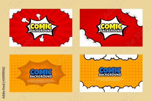 Pop art comic background collection. Cartoon Vector Illustration for comic cover