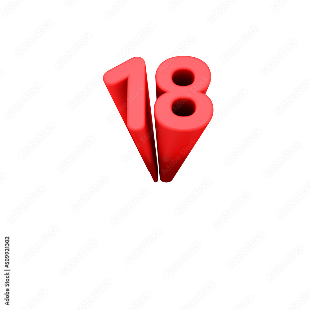 A beautiful 3d illustration with number on white background.