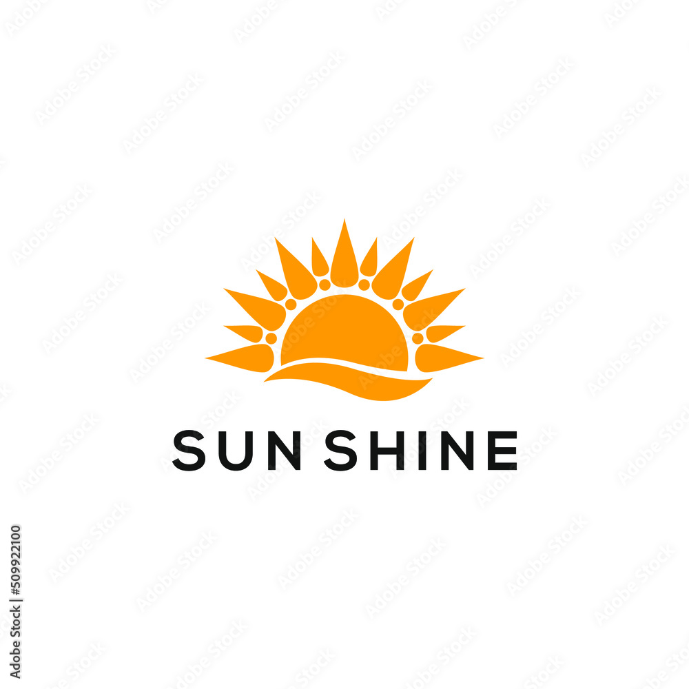 Sunshine Logo Design Concept Template Vector